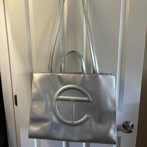Telfar Shopping Bag  - Large Silver